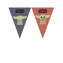 Guirlande à fanions en carton bébé Yoda The Mandalorian 23 m