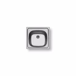 PYRAMIS 100139601, Evier à poser, Carré, Acier inoxydable, Acier inoxydable, 1 bols, 465 mm