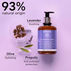 Crema Espuma Limpiadora facial y ojos con oliva y lavanda 300 ml