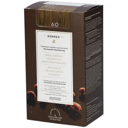 Coloration Permanente - Korres - Blond Foncé 6.0 - Sans ammoniaque - Tous types de cheveux - Crème