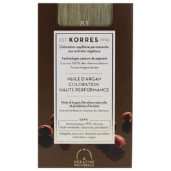 Korres Coloration Permanente Huile d'Argan - Coloration : 8.1 Blond Clair Cendré