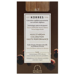 Korres Coloration Permanente Huile d'Argan - Coloration : 8.7 Blond Clair Marron