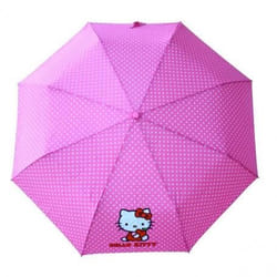 Parapluie - HELLO KITTY - Mini Pliant - Automatique - Anti-vent - Fushia - Blanc - Fibre de Verre