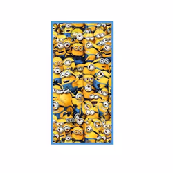 Serviette de bain - MINIONS - 70 x 140 cm - 100% coton - Bleu Jaune - Lavable à 30°