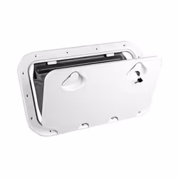 Trappes Nuova Rade avec sac de rangement intégré et serrure. Résistant aux UV. Prévoir des vis de Ø 5 mm max. Référence A (mm ...