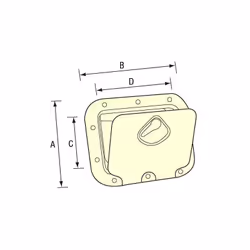 Trappe Nuova Rade avec sac de rangement. Résistant aux UV. Prévoir 10 vis de Ø 5 mm max pour le modèle 275x375 mm et 14 vis p ...