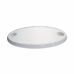 Table de bateau ovale en ASA donc résistante aux UV et aux solvents chimiques. 2 portes verres intégrés dans le moule de la t ...