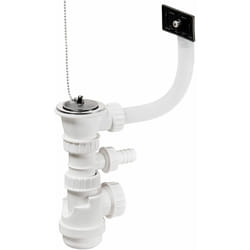 Vidage chaînette complet Ø60 pour évier lavelli inox 1 cuve