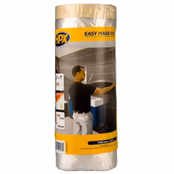 Film EASY MASK papier crepe, 2700mm x 16m. Vendu à l'unité. Feuille transparent avec un ruban de masquage pour l'usage intéri ...