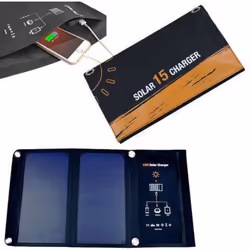 Sac Paneau Solaire Pliable 15W pour Téléphone Portable Chargeurs de plein air