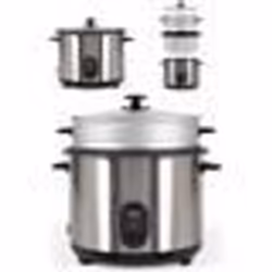 Cuiseur à Riz 2.8L 1000W INOX + Panier vapeur Revêtement antiadhésif Bol amovible Arrêt automatique