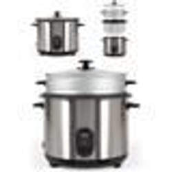 Cuiseur à Riz 2.8L 1000W INOX + Panier vapeur Revêtement antiadhésif Bol amovible Arrêt automatique