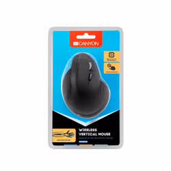 Canyon CNS-CMSW16B, Ambidextre, Conception verticale, Optique, RF sans fil, 1600 DPI, Noir
