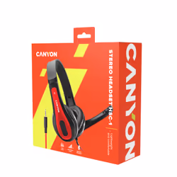 Canyon HSC-1 Casque Avec fil Arceau Noir, Rouge - Vue supplémentaire 6