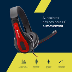 Canyon HSC-1 Casque Avec fil Arceau Noir, Rouge - Vue supplémentaire 7