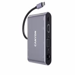 Canyon DS-14, USB 3.2 Gen 1 (3.1 Gen 1) Type-C, 100 W, 10,100,1000 Mbit/s, Gris, 4K Ultra HD, 60 Hz