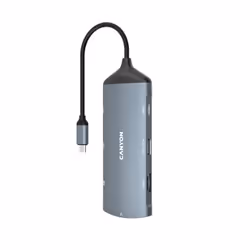 Canyon DS-15, USB 3.2 Gen 1 (3.1 Gen 1) Type-C, 100 W, 10,100,1000 Mbit/s, Gris, MicroSD (TransFlash), SD, SDHC, SDXC, 4K Ult ...