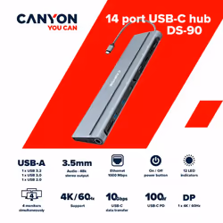 Canyon DS-90 USB 3.2 Gen 1 (3.1 Gen 1) Type-C Gris - Vue supplémentaire 6