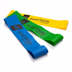 Let's Bands Power Set MINI bande d'exercice Léger - Moyen - Élevé Latex Noir, Bleu, Vert, Jaune