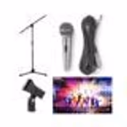 Pied de Microphone professionnel télescopique avec PERCHE potence + fixation support Micro + MICRO DYNAMIQUE CHROME HQ