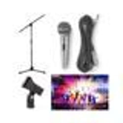 Pied de Microphone professionnel télescopique avec PERCHE potence + fixation support Micro + MICRO DYNAMIQUE CHROME HQ