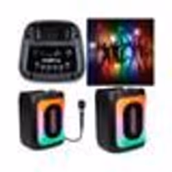 Enceinte Bluetooth SONO portable sans fil KARAOKE  Effets LED RGB 30W USB MICRO SD MEGA BASS party + MICRO FILAIRE