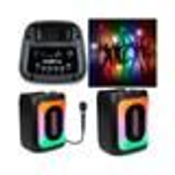Enceinte Bluetooth SONO portable sans fil KARAOKE  Effets LED RGB 30W USB MICRO SD MEGA BASS party + MICRO FILAIRE