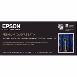 Epson Toile Premium Canvas Satin 350g 44" (1,118x12,2m), Satin, 350 g/m², - SureColor SC-P9000V - SureColor SC-P9000 Violet S ...