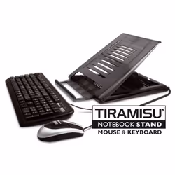 Hamlet XTMS100KM Tiramisù Notebook stand with keyboard and mouse, Noir
