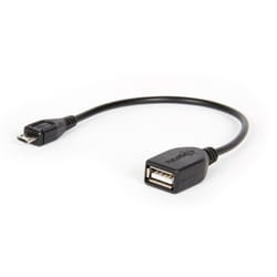 Hamlet micro USB-USB M-F 0.15m câble USB 0,15 m USB 2.0 Micro-USB A USB A Noir