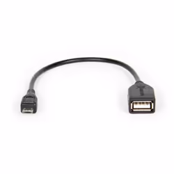 Hamlet micro USB-USB M-F 0.15m câble USB 0,15 m USB 2.0 Micro-USB A USB A Noir