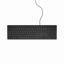 DELL KB216, Taille réelle (100 %), Avec fil, USB, QWERTY, Noir