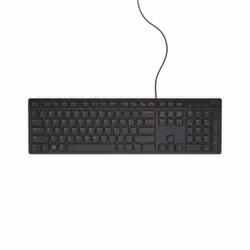 DELL KB216, Taille réelle (100 %), Avec fil, USB, QWERTZ, Noir