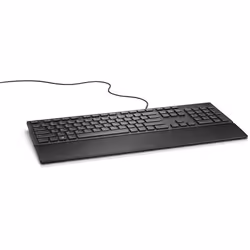 DELL KB216, Taille réelle (100 %), Avec fil, USB, Clavier à membrane, QWERTY, Noir