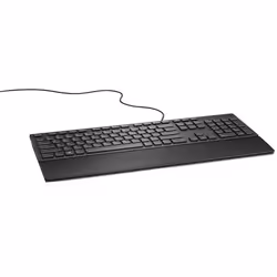 DELL KB216, Taille réelle (100 %), Avec fil, USB, Clavier à membrane, QWERTY, Noir