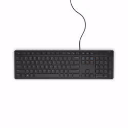 DELL KB216, Taille réelle (100 %), Avec fil, USB, QWERTY, Noir