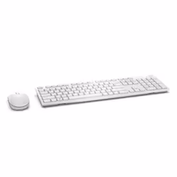 DELL KM636, Taille réelle (100 %), RF sans fil, QWERTY, Blanc, Souris incluse