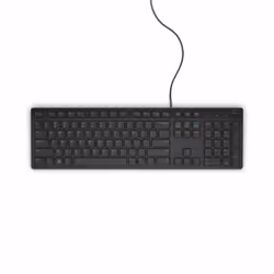 DELL KB216, Taille réelle (100 %), Avec fil, USB, QWERTY, Noir
