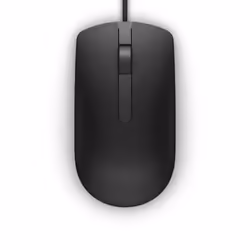 DELL MS116, Ambidextre, Optique, USB Type-A, 1000 DPI, Noir