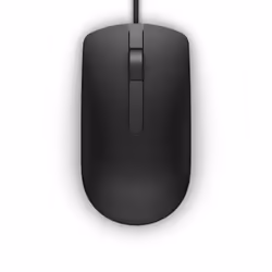 DELL MS116, Ambidextre, Optique, USB Type-A, 1000 DPI, Noir