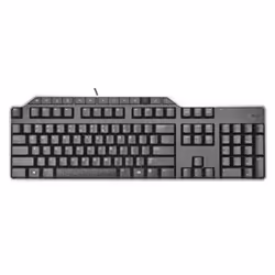 DELL KB-522, Taille réelle (100 %), Avec fil, USB, AZERTY, Noir