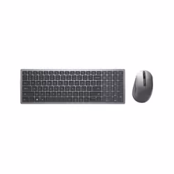 DELL KM7120W, Taille réelle (100 %), RF sans fil + Bluetooth, QWERTY, Gris, Titane, Souris incluse