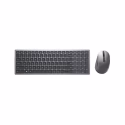 DELL KM7120W, Taille réelle (100 %), RF sans fil + Bluetooth, QWERTZ, Gris, Titane, Souris incluse