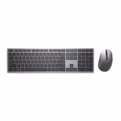 DELL KM7321W, Taille réelle (100 %), RF sans fil + Bluetooth, QWERTY, Gris, Titane, Souris incluse