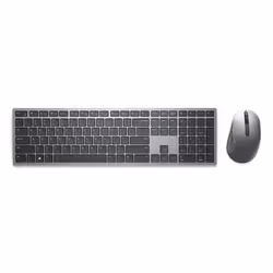 DELL KM7321W, Taille réelle (100 %), Sans fil, RF sans fil + Bluetooth, QWERTY, Gris, Titane, Souris incluse