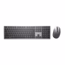DELL KM7321W, Taille réelle (100 %), RF sans fil + Bluetooth, QZERTY, Gris, Titane, Souris incluse