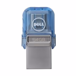 DELL AB135418 lecteur USB flash 64 Go USB Type-A / USB Type-C 3.2 Gen 1 (3.1 Gen 1) Bleu, Argent