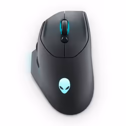 Alienware AW620M, Droitier, Optique, RF Wireless + USB Type-C, 26000 DPI, Noir