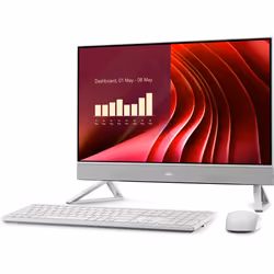 DELL EC24250 Intel® Core™ i5 i5-1334U 60,5 cm (23.8") 1920 x 1080 pixels PC All-in-One 16 Go DDR5-SDRAM 512 Go SSD Windows 11 Pro Wi-Fi 6E (802.11ax) Perle, Blanc