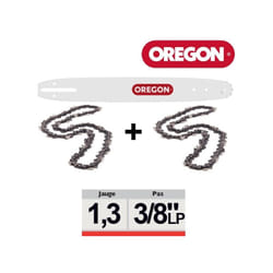 Pack 1 guide + 2 chaînes tronçonneuse Oregon 3/8LP 050 SDEA041 35cm